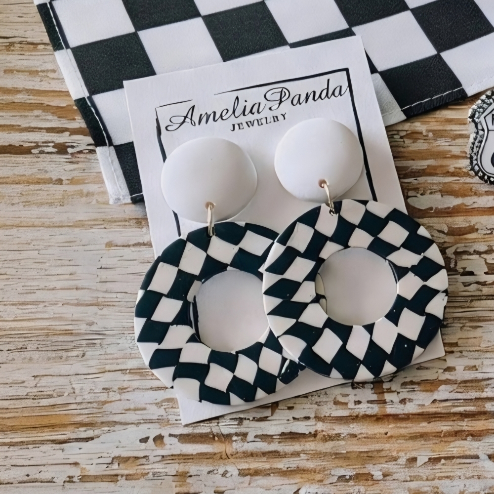 🏁Polymer Clay Checkered Design 🏁